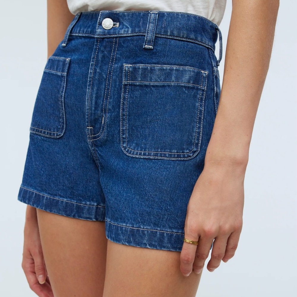 Madewell Emmett Patch Pocket Denim Shorts, size 26